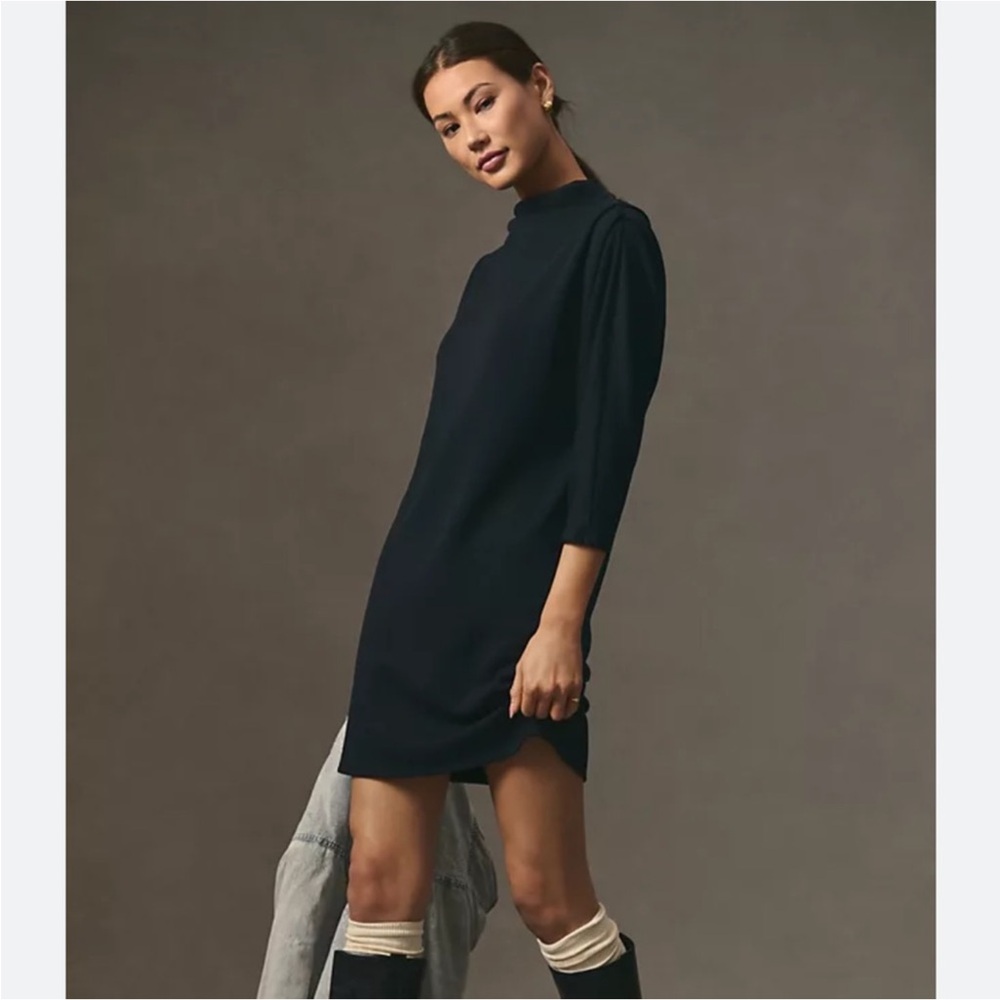 Stateside Anthropologie Classic Black 3/4 Sleeve Dress